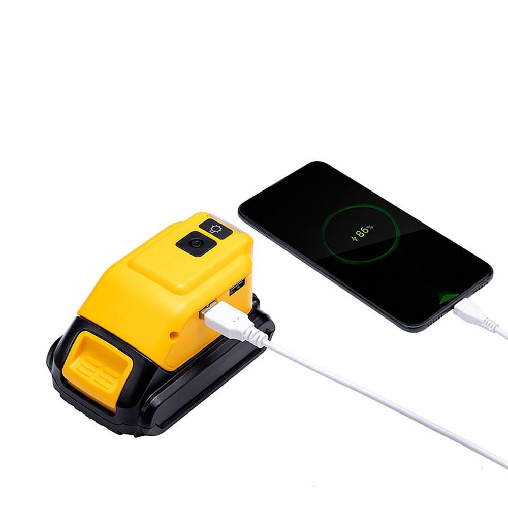 Protable DCB090 Battery Adapter For DEWALT 14.4V-20V USB Power Source Charger