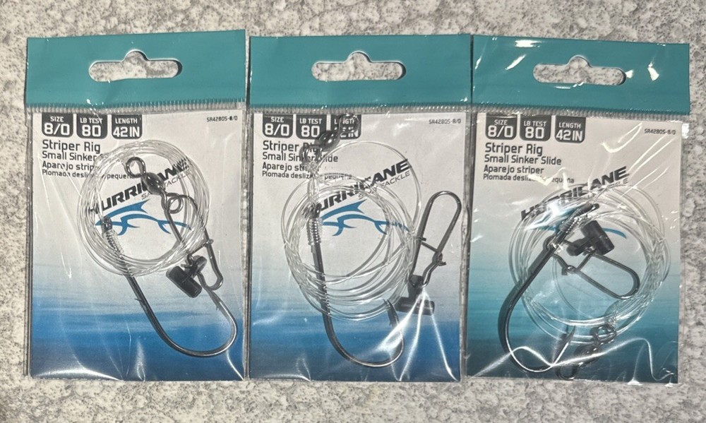 3 Packs Hurricane Striper Rigs 8/0