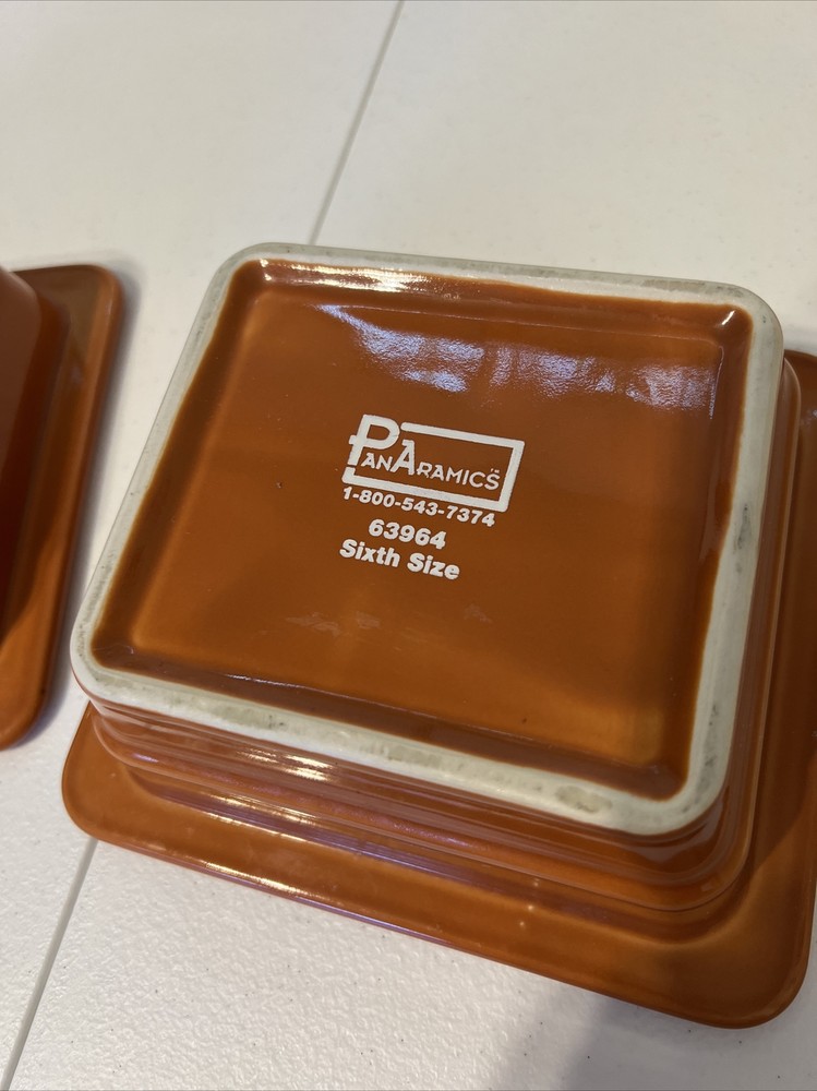 Hall PanAramics Orange￼ Sixth Size Square ￼Bowl