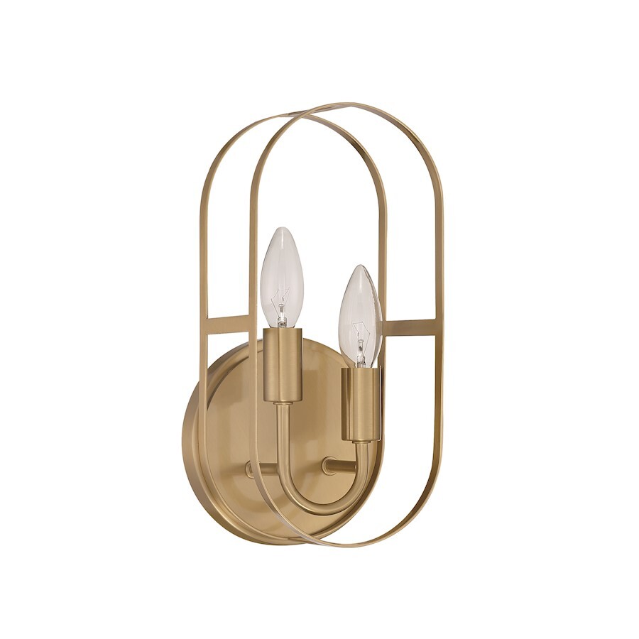 Craftmade Mindful 2 Light Sconce, Satin Brass - 12806SB2