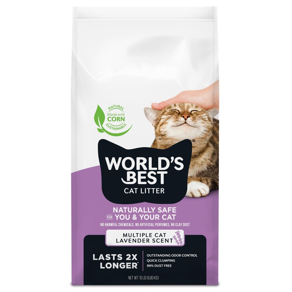 Multiple Cat Lavender Scented 15Pounds  Natural Ingredients, Quick Clumping, ...