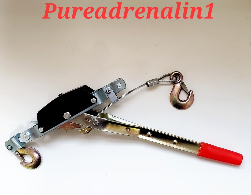 Come Along Winch 2 Ton 4000 lbs Power Puller Heavy Duty Cable Pull Hoist 2 Hooks