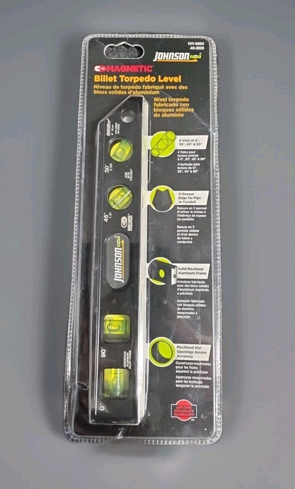 Johnson Level 9" Torpedo Level W/ Glo-view