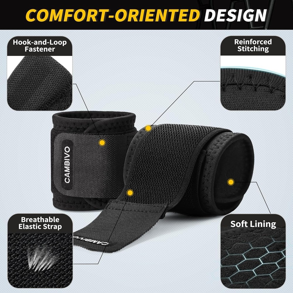 Pain Relief Wrist Wraps - Adjustable Compression Brace for Active Lifestyle