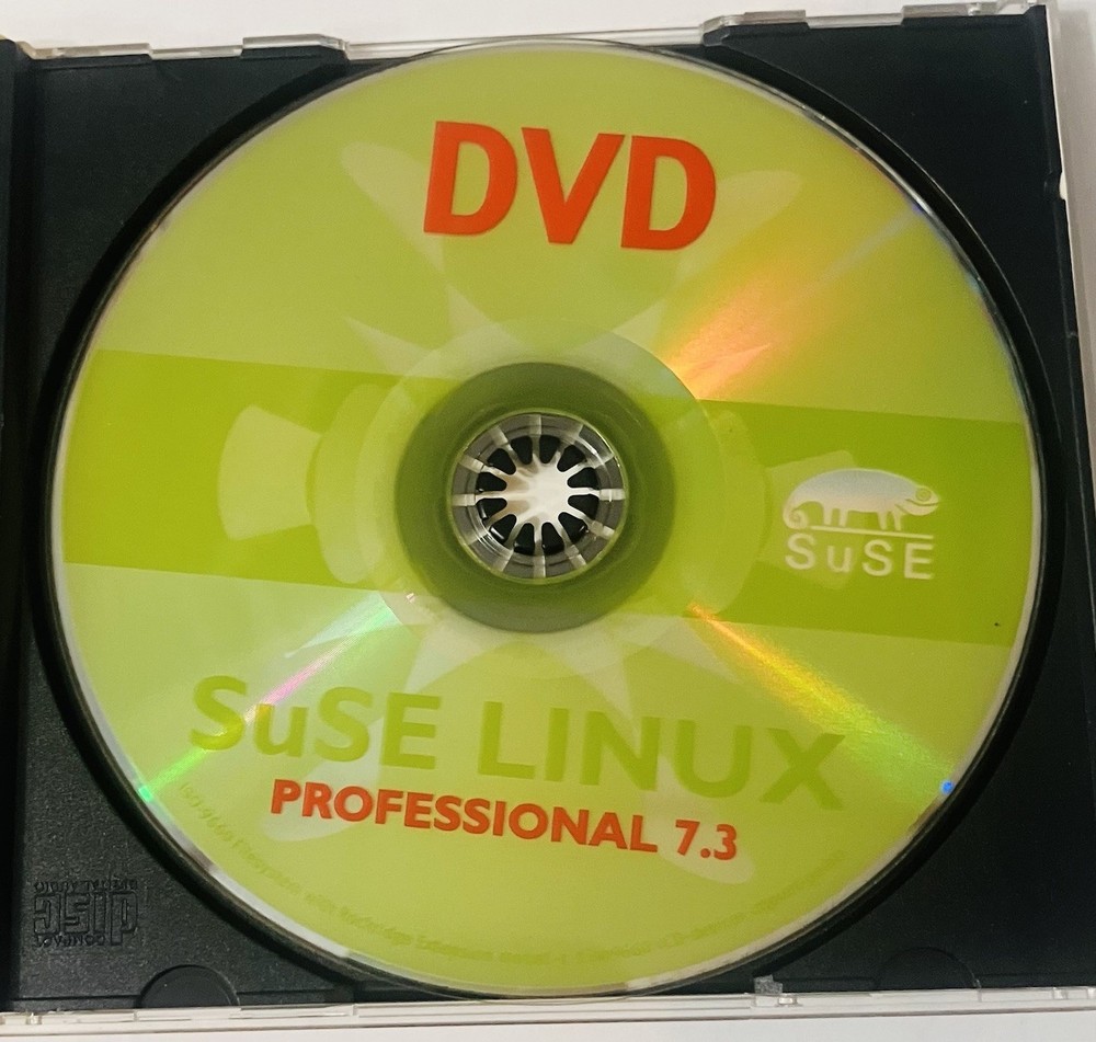 SuSE Linux Professional 7.3 DVD Install Disc | Vintage Linux OS | Tested | 2002