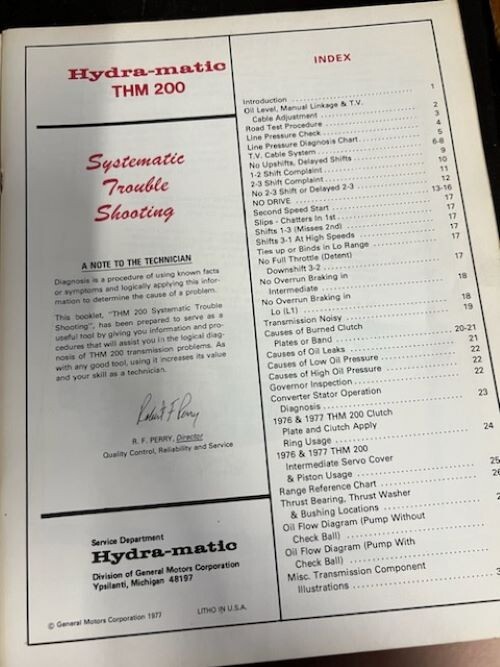 Hydramatic 200 Troubleshooting/Training Manuals - 2 Books