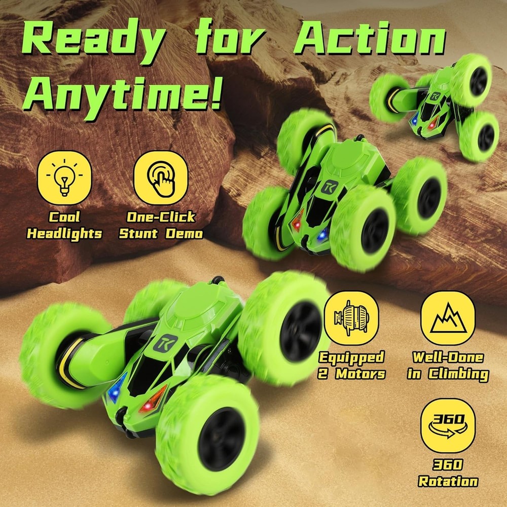 Versatile Remote Control Stunt Car for Kids - Includes Dual Joystick Controller