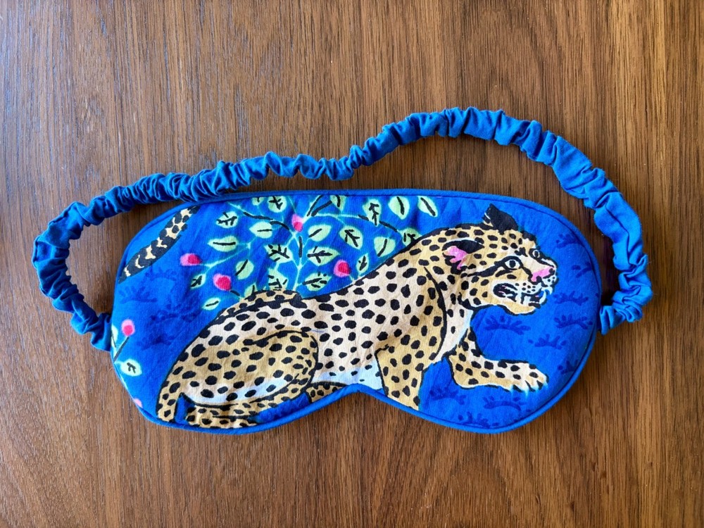 Printfresh Cotton Sleep Eye Mask with leopard design and wrapped elastic OS