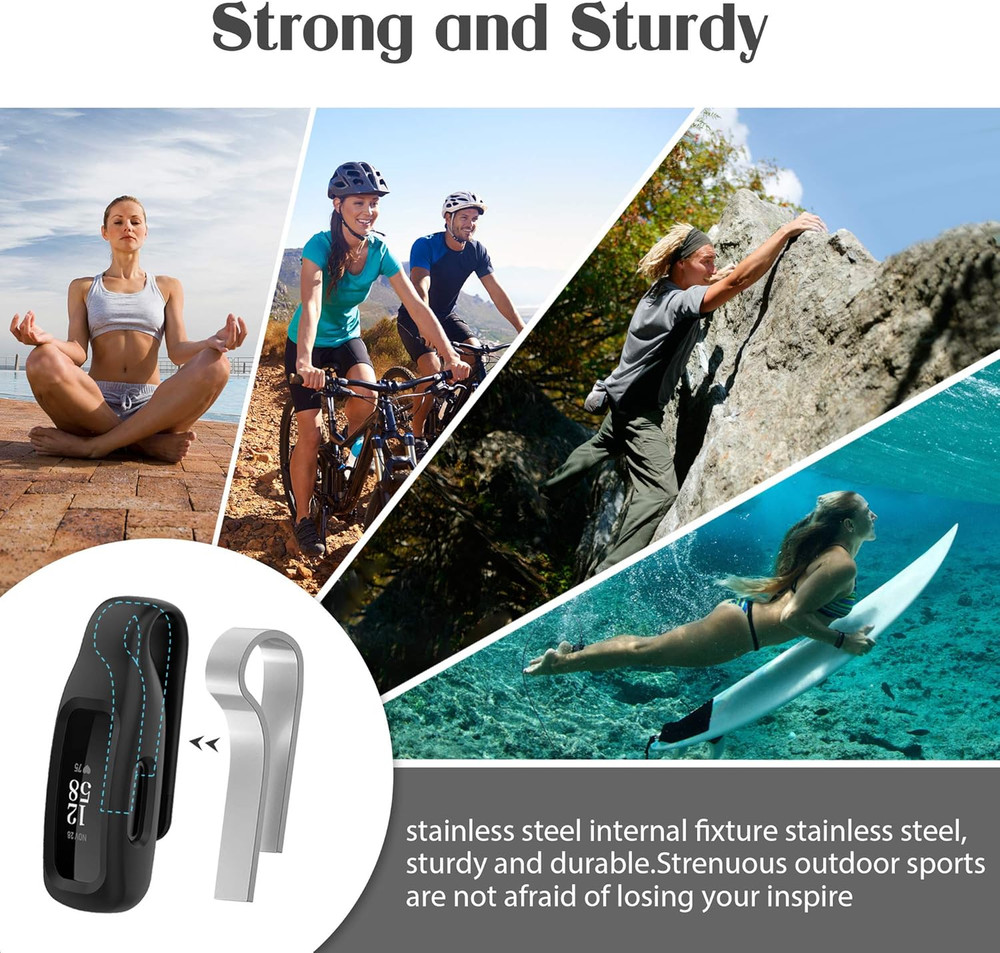 3-Pack Clips Replacement for Fitbit Inspire 2/Fitbit Inspire 3, Soft Comfortable