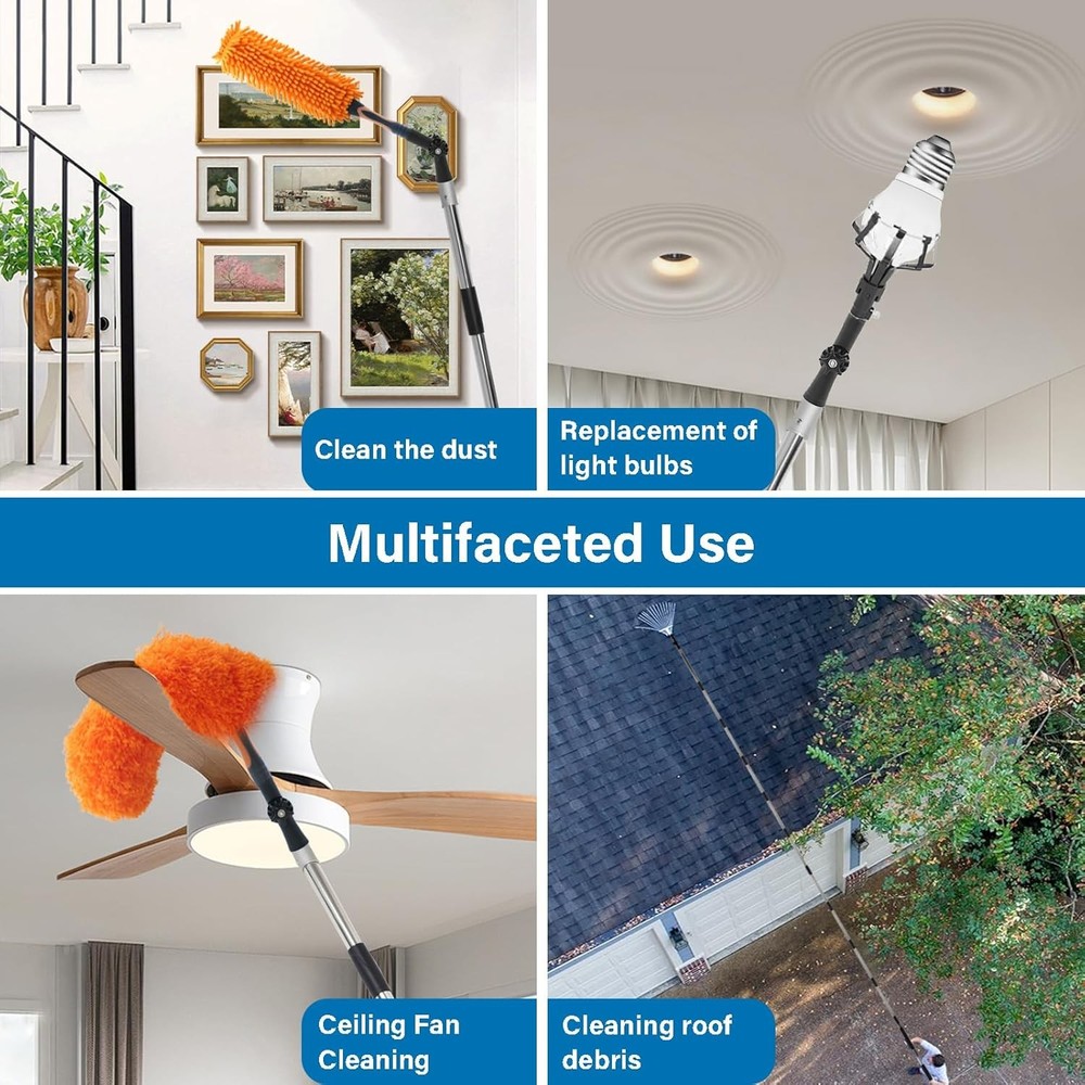 Paint Roller Extension Pole, 4ft to 12ft Pole black