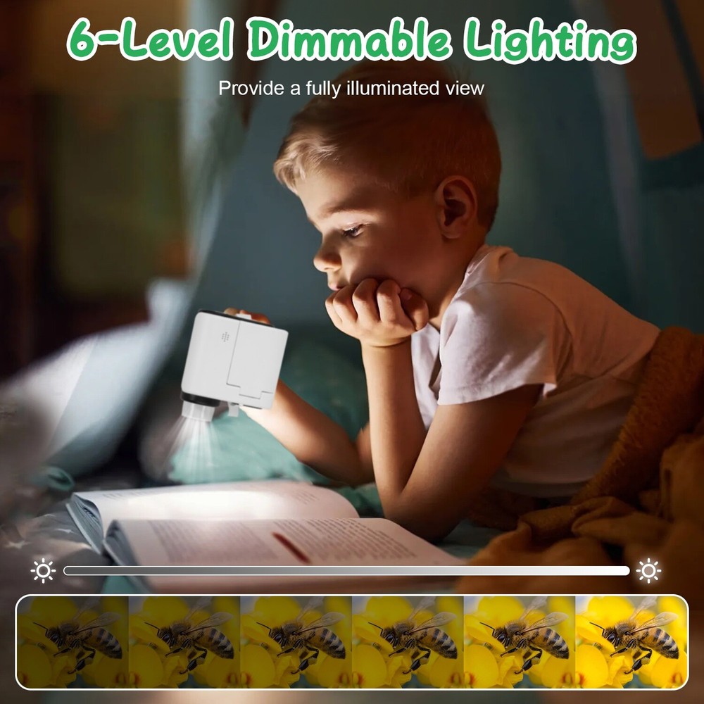 1000X Handheld Microscope for Kids Screen Rechargeable Mini Pocket Digital