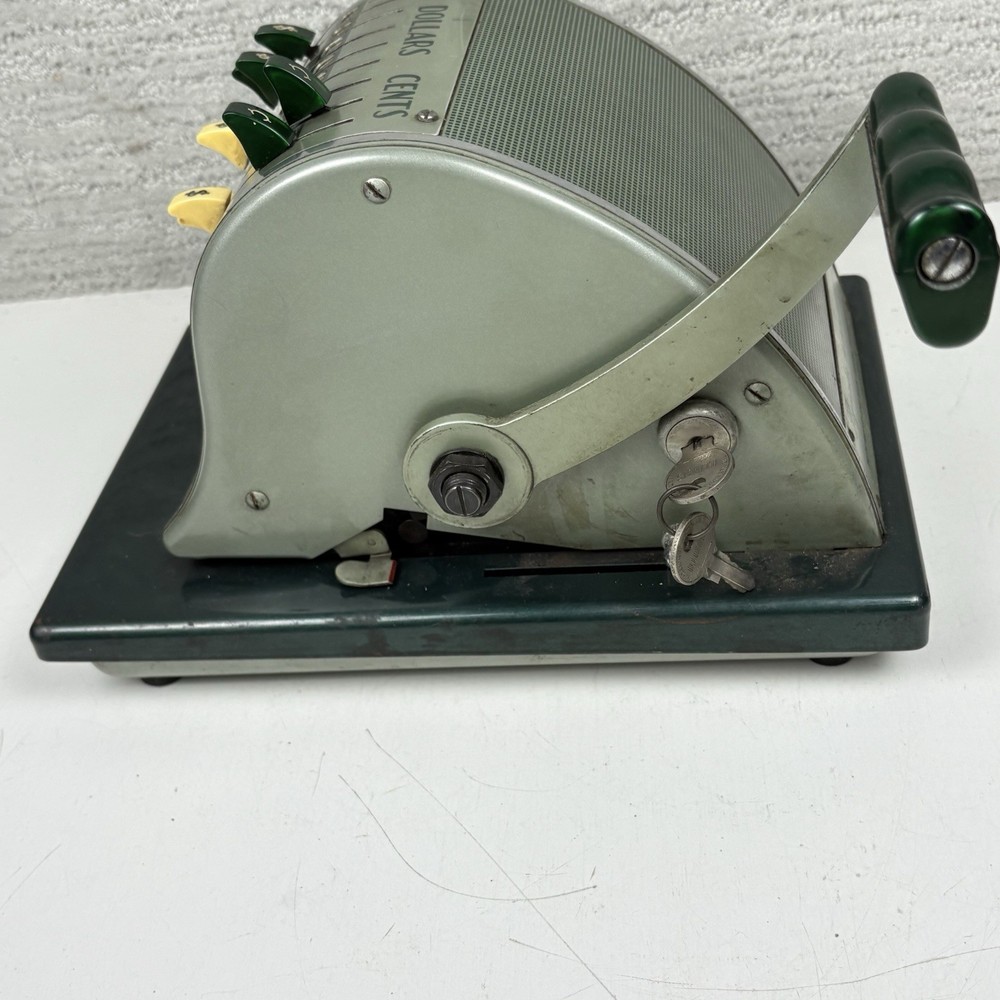 Paymaster X-2000 Check Writer w/ Keys Vintage Locked Needs Service