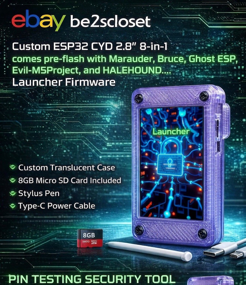 ESP32 2.8" | WF/BT 8-in-1 Security Research Multi-Tool pre-Flashed🔓✅