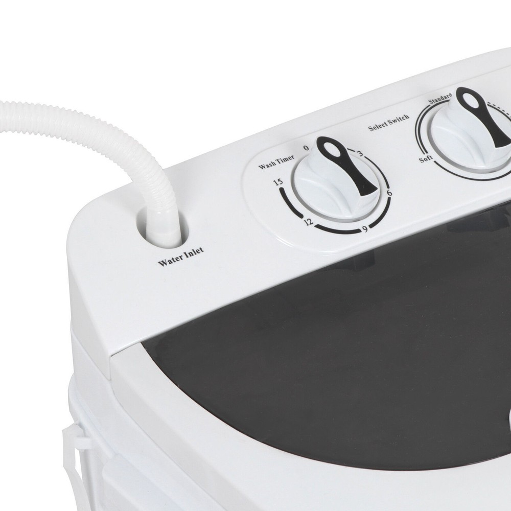 Compact Twin Tub Washing Machine Gravity Drainage Spin-Dry Laundry Washer