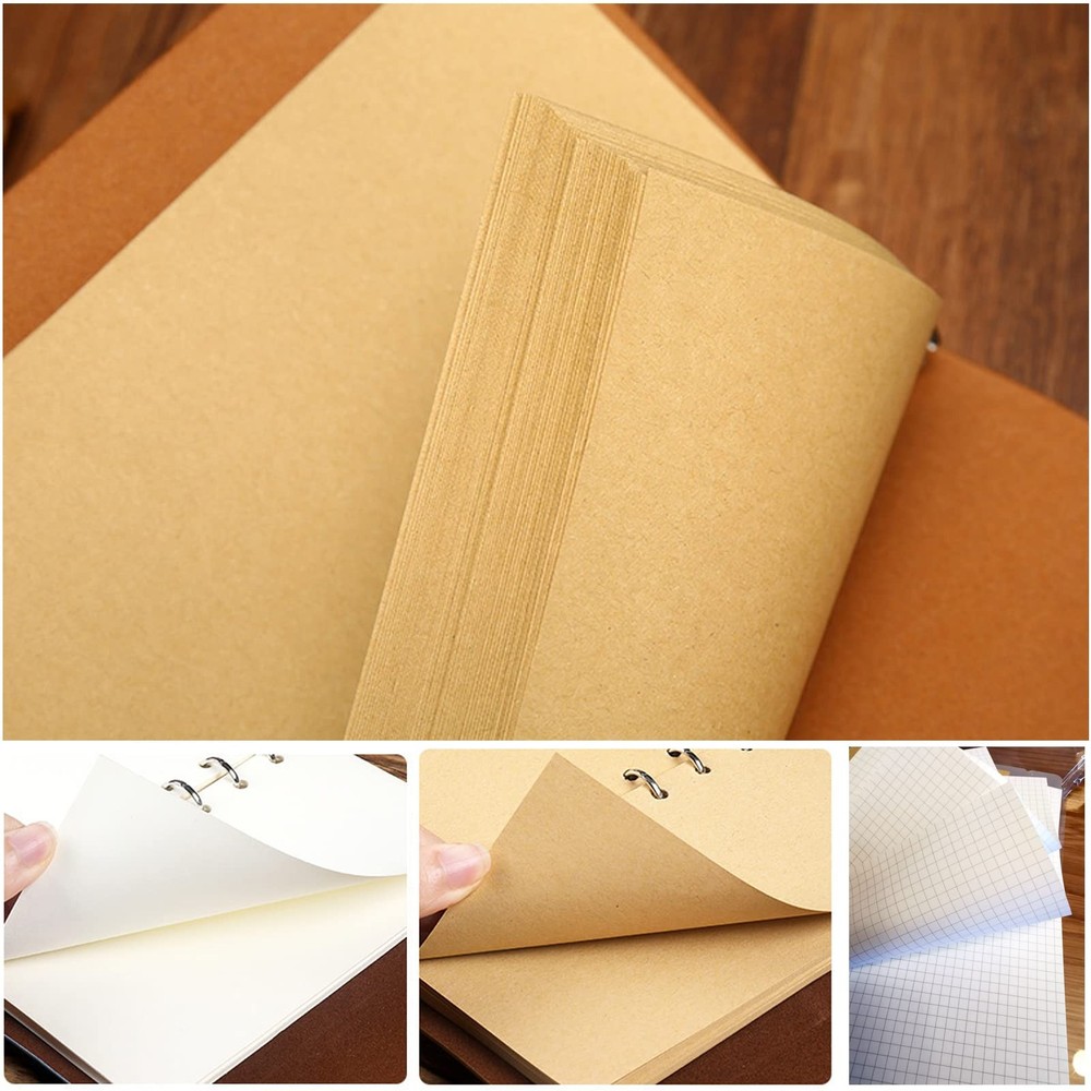 DY.2ten A7 6-Hole Binder Notebook Refills Set -(Gridded Paper a7, Clear