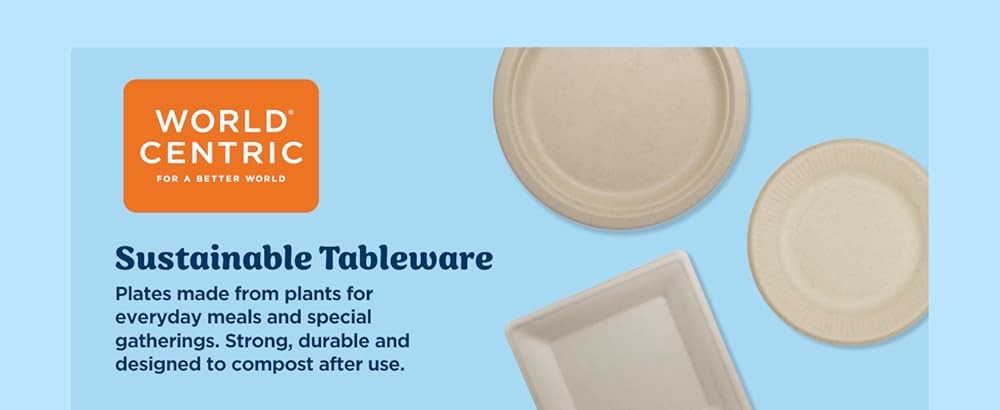 postable Round Paper Plates,Made from Unbleached Plant