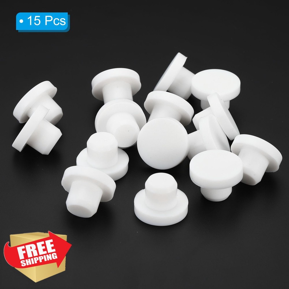 MECCANIXITY Silicone Rubber Solid Stopper 11-12mm Hole White 15pcs