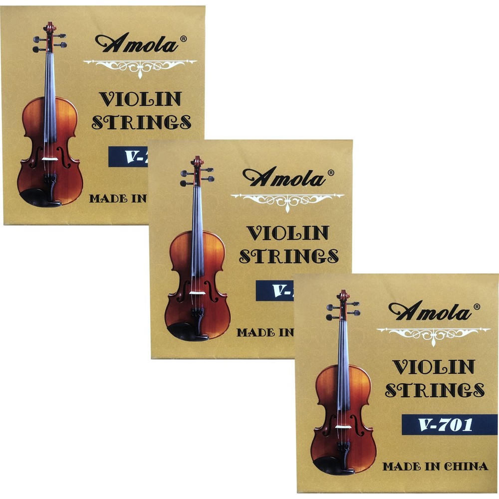 Violin Strings Set 4/4 Full Size Replacement E A D G Steel Core Durable Tone