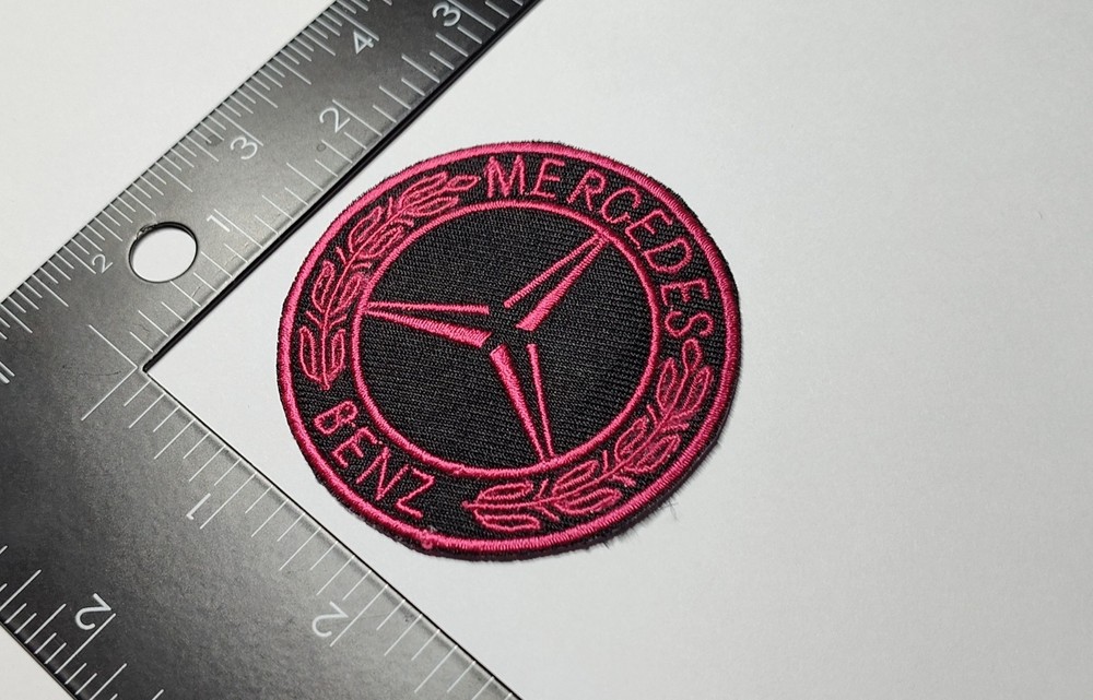 MERCEDES BENZ PATCH HOOK LOOP PATCH BADGE EMBLEM BLACK RED HIGH QUALITY NEW.