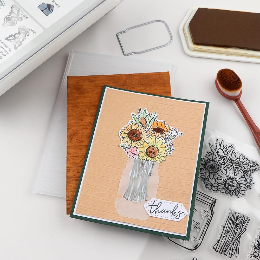 3D Embossing Folder for Card Making,Wood Panel Clear Plastic Texture Fades Embos