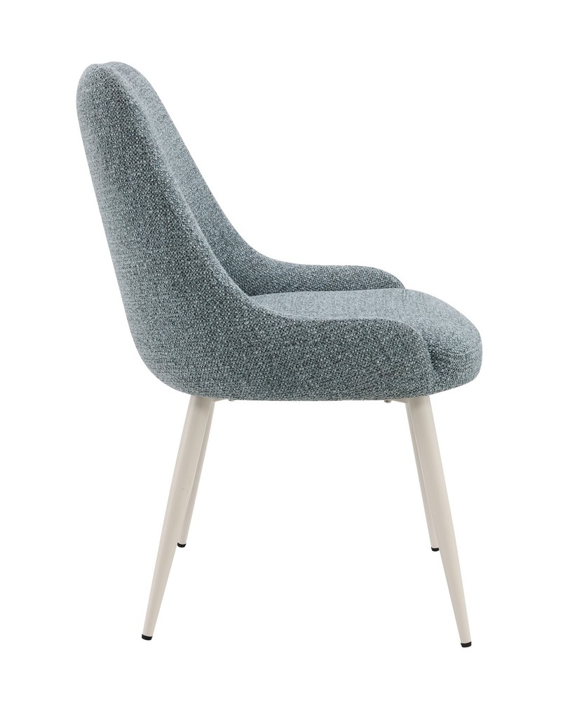 Laela Light Blue Boucle & Bone White Table Side Chair