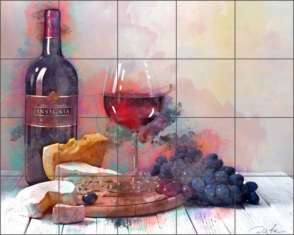 Ceramic Tile Mural Kitchen Shower Backsplash Miller Wine Grape Art DMA2039