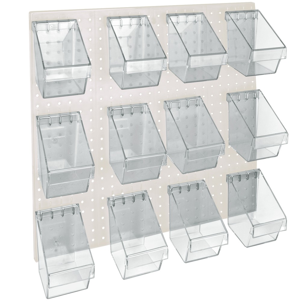 Azar Displays 12 Mini Bucket Peg Wall Accessory Organizer Kit Pegboard...