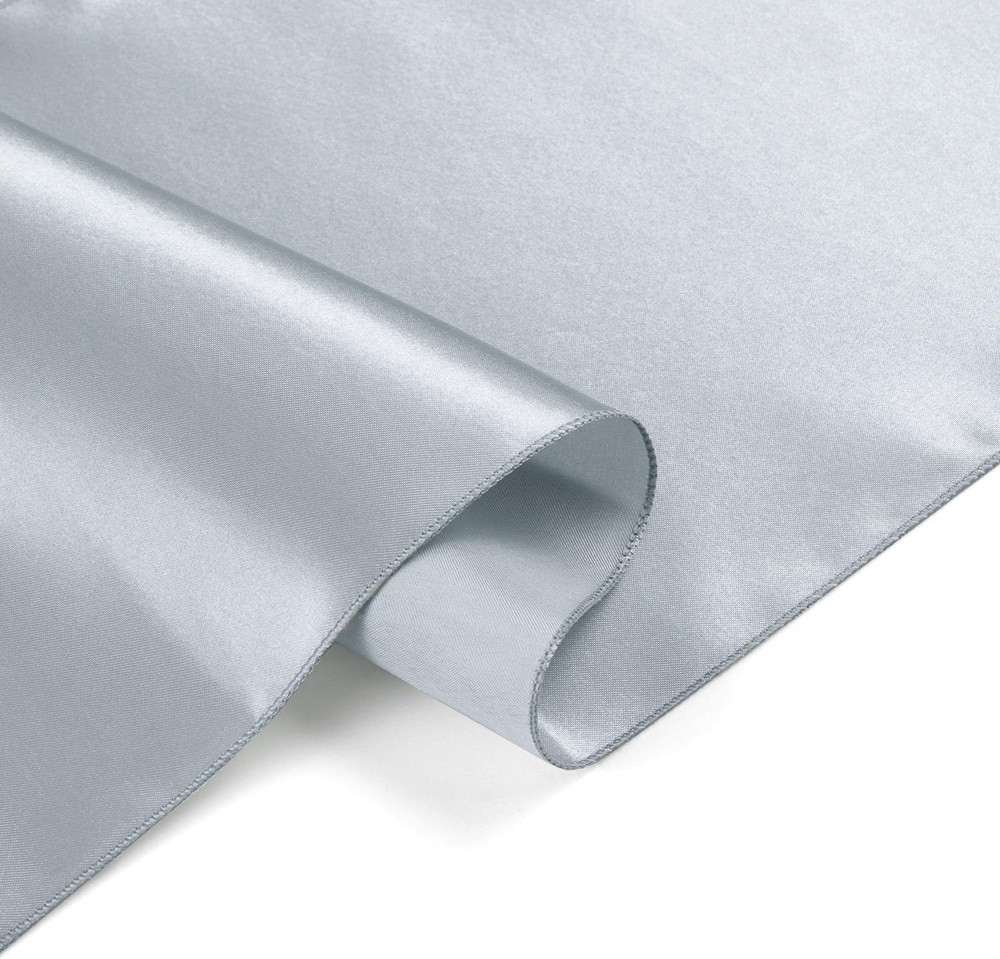 12 Pack Silver Table Runner 12x108 Inches Long, Satin Silk-Like Smooth Table Dec