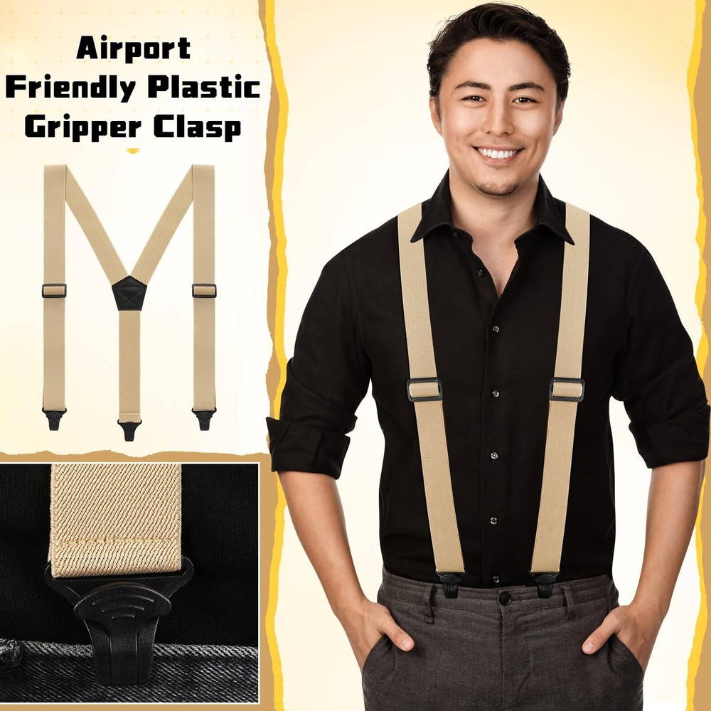 Hidden Undershirt Suspender Airport Friendly Straps Y-Back