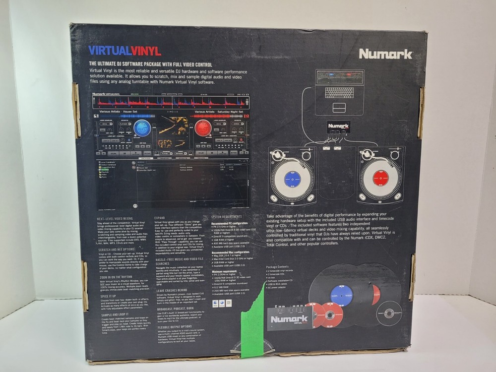 Numark Vitual Vinyl - DJ software package -- open box ( B305 )