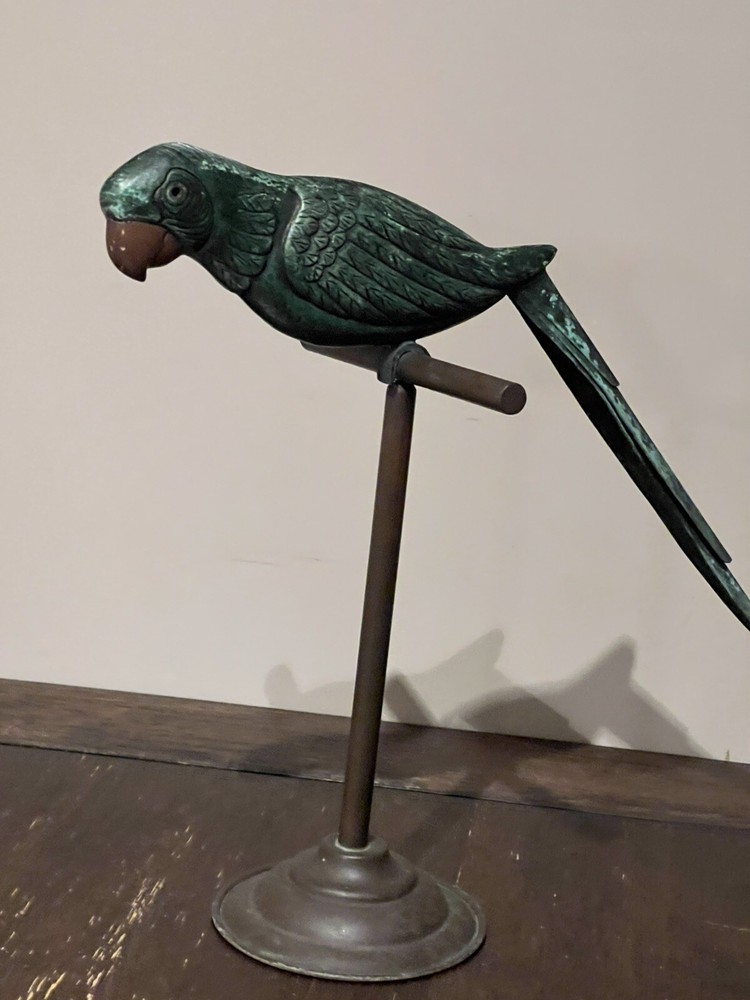 Bronze Parrot on rotating stand