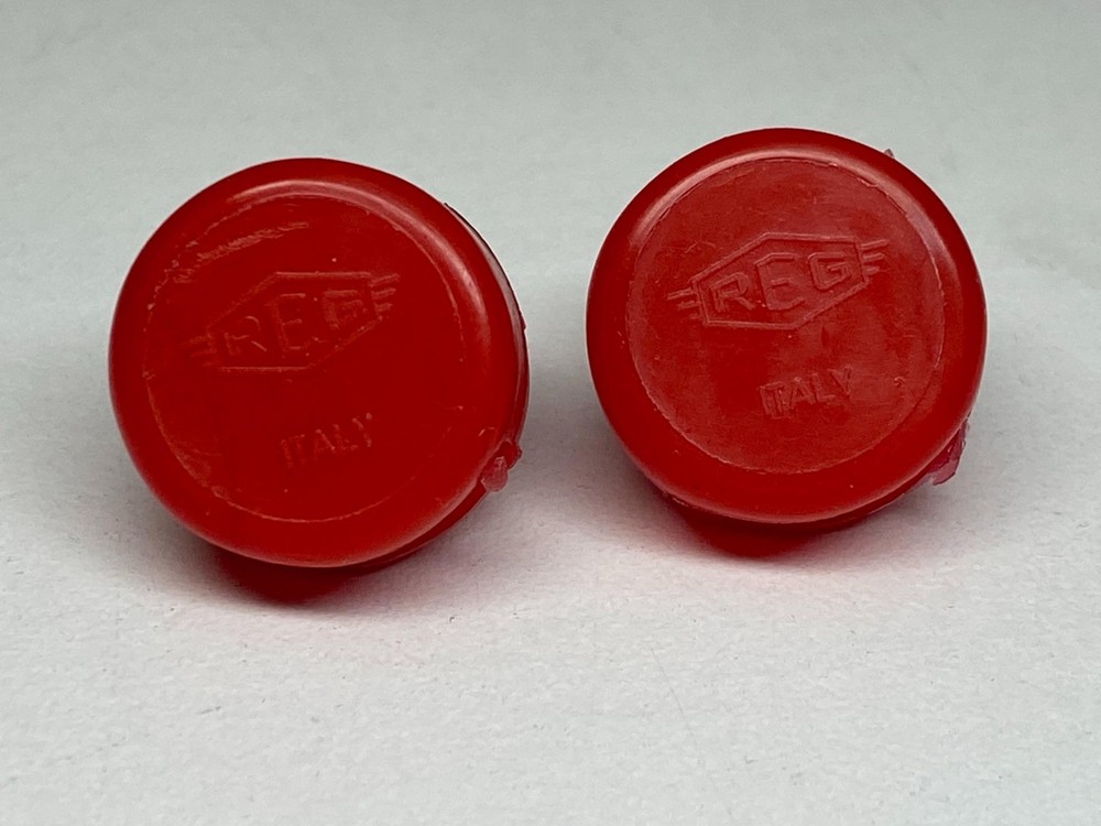 NOS vintage REG Toe Strap BUTTON Pulls Eroica RED