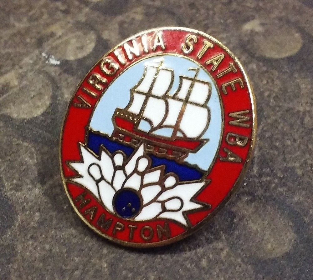 Virginia State WBA Hampton Bowling pin badge