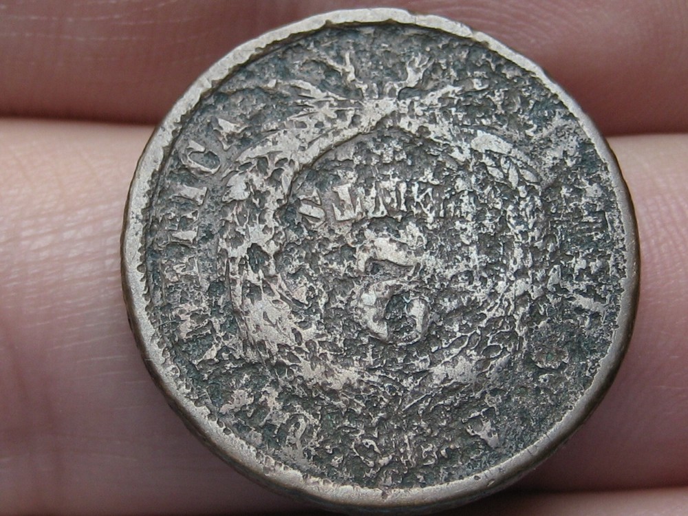 1864 Two 2 Cent Piece Large Motto, About Good Details, Rotated Reverse Die Error