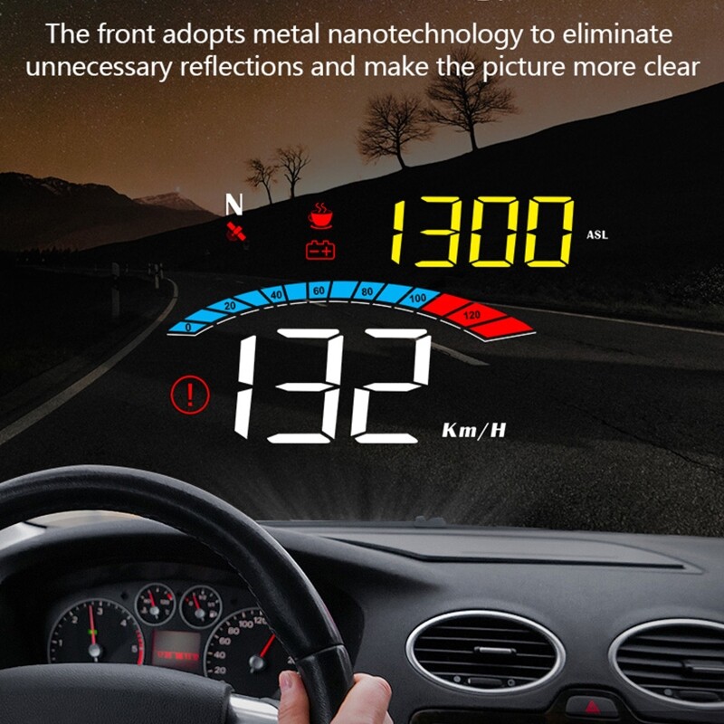 Car Odometer LCD Head-up Display OBD Code MPH/ for h Meter