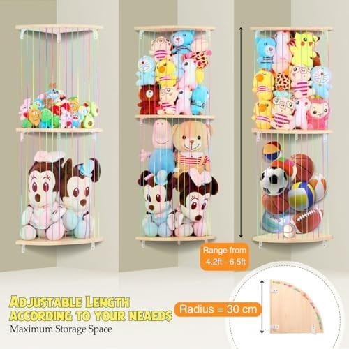 Wooden Stuffed Animal Storage Hammock Corner