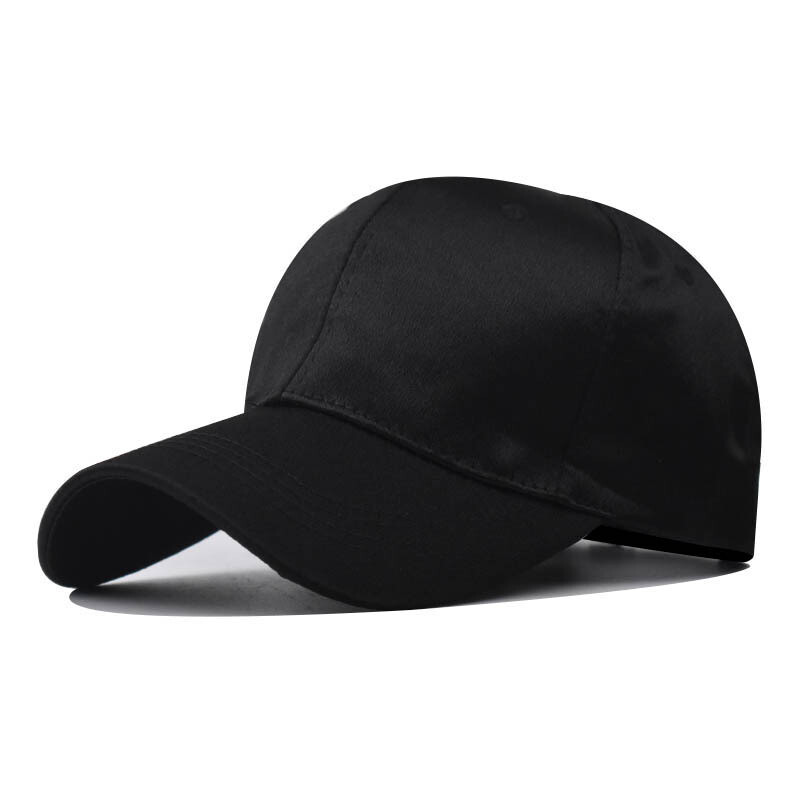 Men Women Solid Color Silks and Satins Baseball Cap Adjustable Strapback Hat