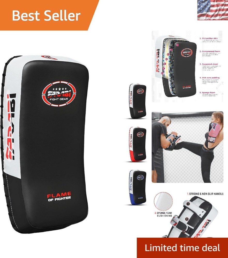Synthetic Leather Muay Thai Pad - Versatile Kickboxing Training Shield 1.5 lbs