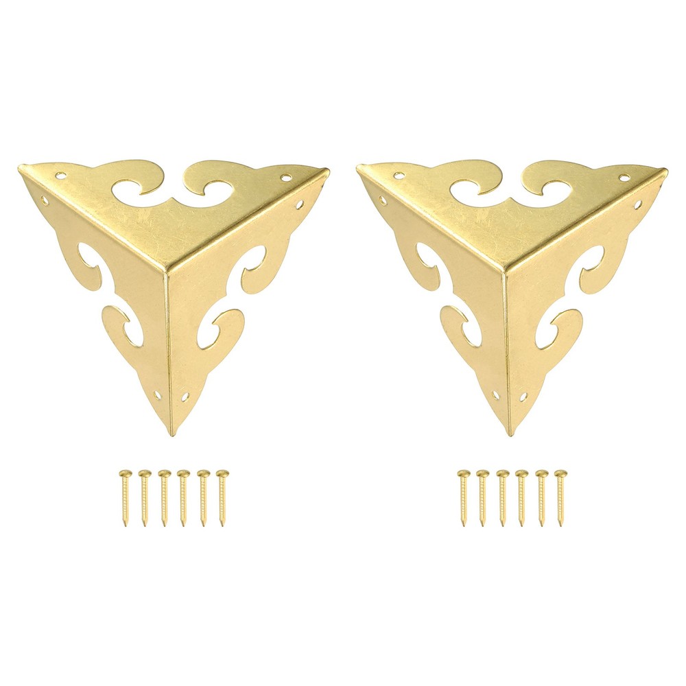 2 Pcs 45mm Decorative Box Corner Cover, Corner Protector, Gold