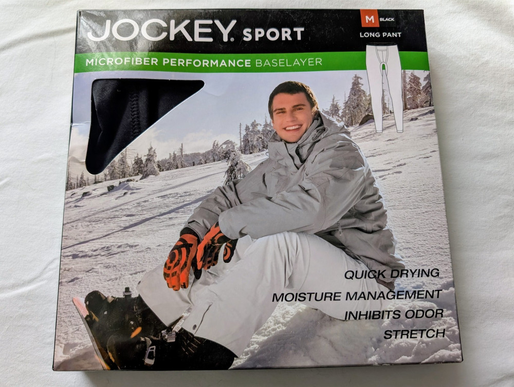 Mens Jockey Microfiber Performance Baselayer Long Pant Medium
