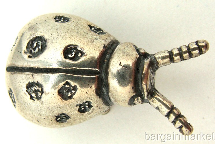 Miniature Sterling Silver Beetle Lady Bug Figurine #200