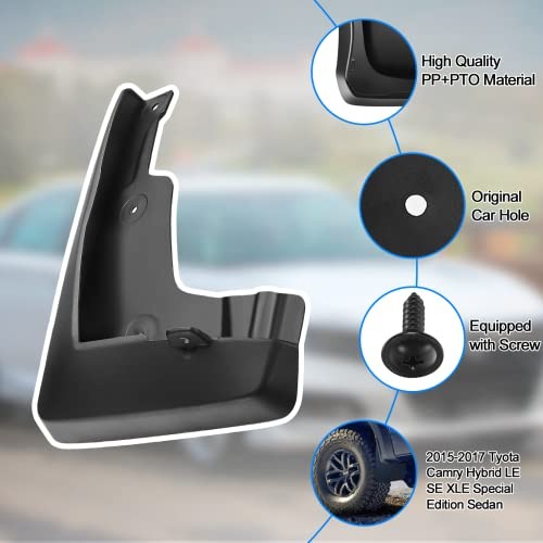 Mud Flaps Splash Guards 4PCS Front & Rear Side Mud Guards 2015-2017 Camry