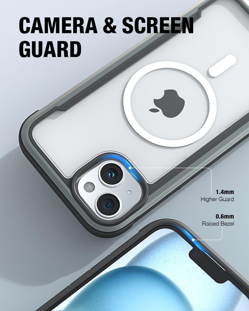 RAPTIC Shield Magnetic iPhone 15 Plus Case MagSafe Shockproof Clear