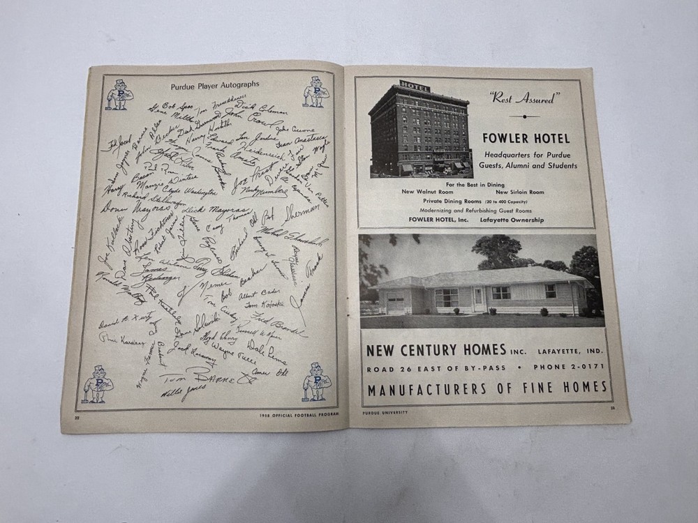 1958 Nebraska Vs. Purdue football program NCAA