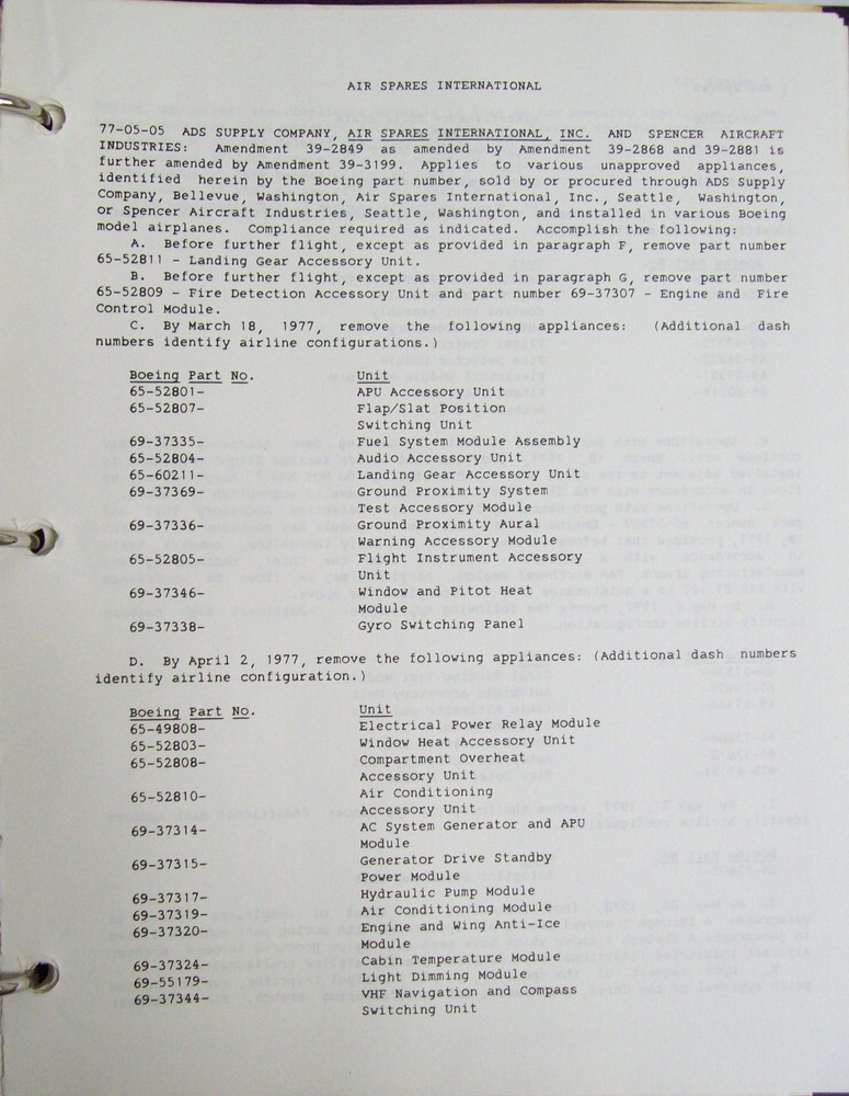 FAA Original Airworthiness Directives Volume II