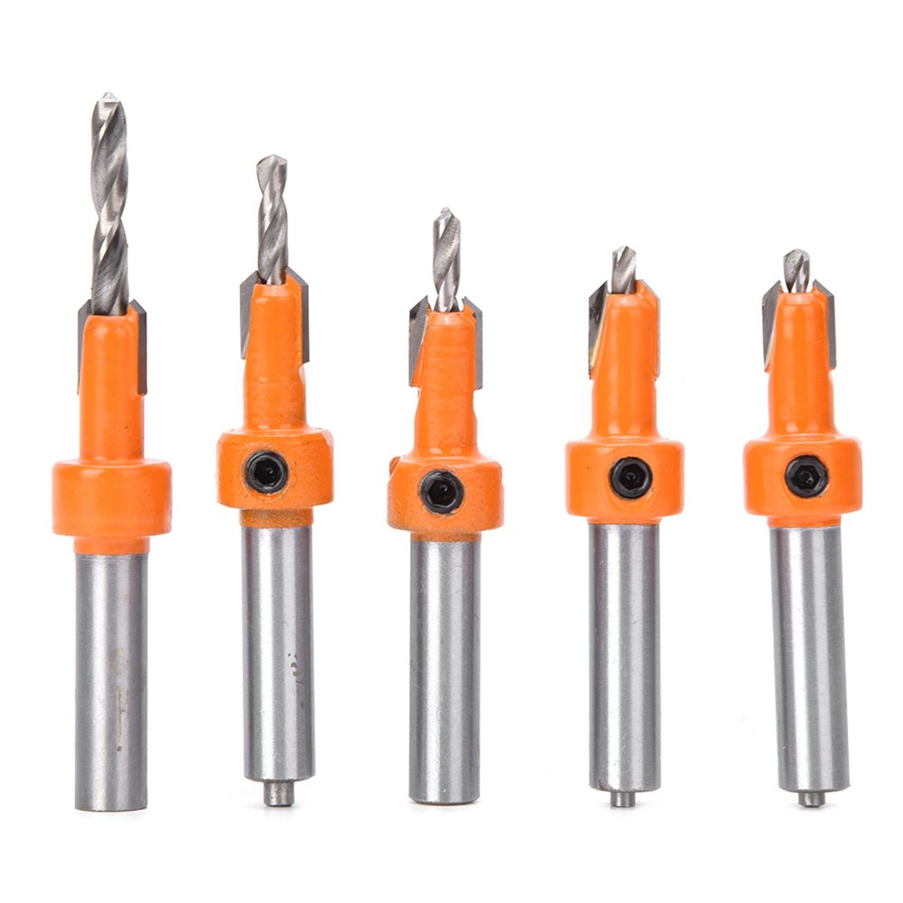 5PcsCountersink Drill Bit Woodworking Self Taping Drill Bit Carpentry Tool New