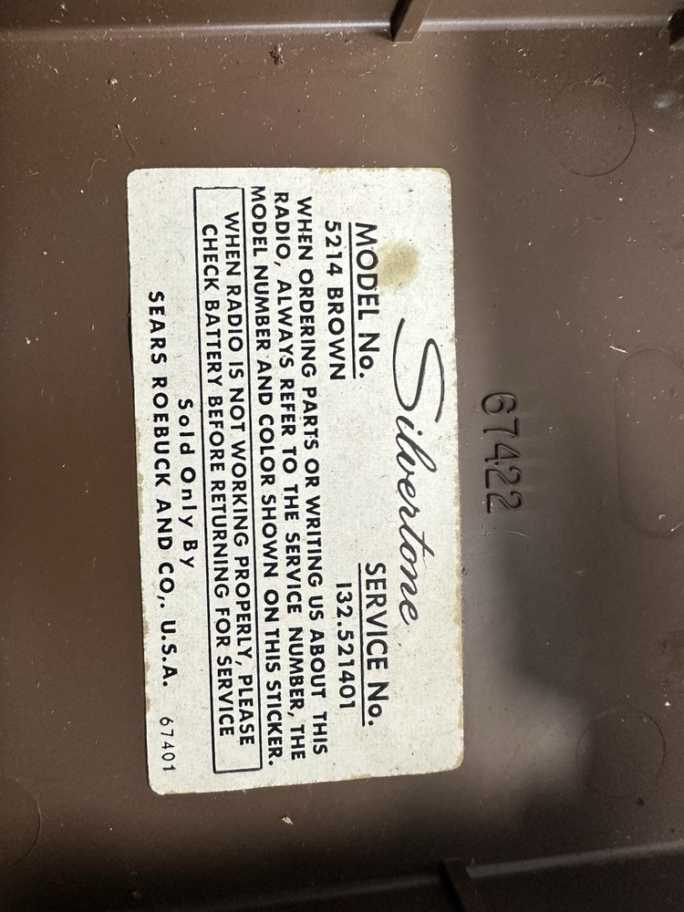 Sears Silver tone 5214 Transistor Radio