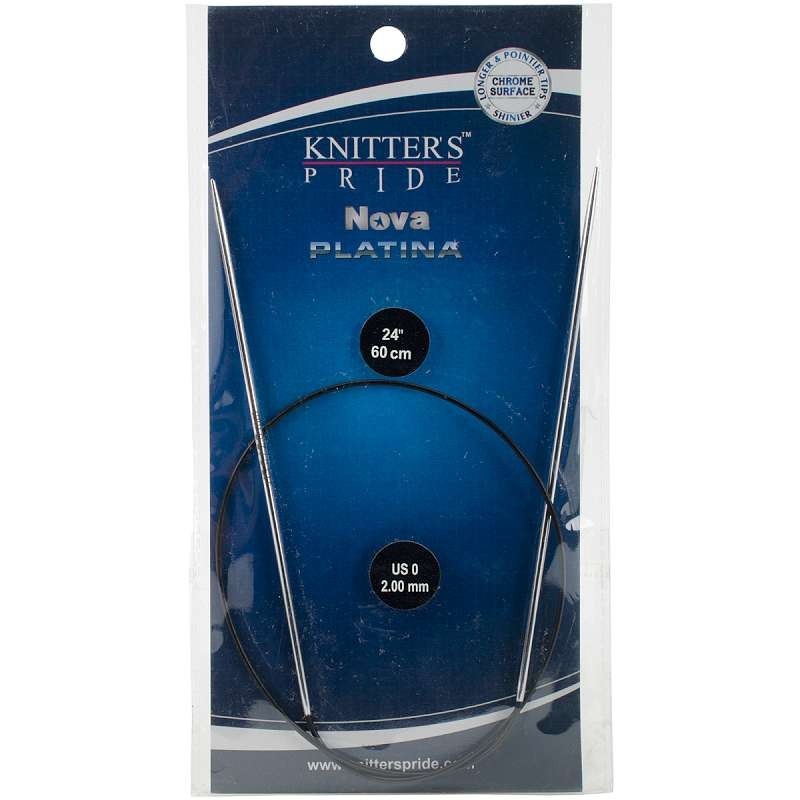 Nova Platina Fixed Circular Needles 24" 60 cm SHIPS SAME DAY