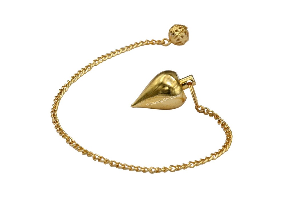 Gold Dome Cone Steel Copper Pendulum for Divination