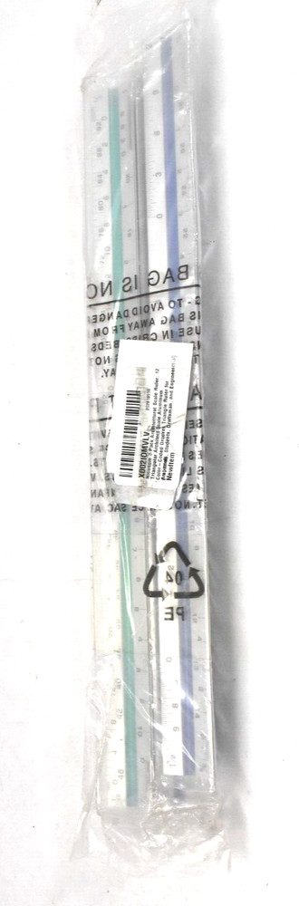 Nicunom 3 Pack Architectural Scale Ruler 12" Triangular Architect Scale Steel